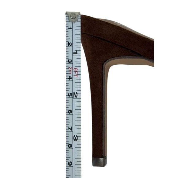 LILIANA / Caprice-2 / Brown / Suede / Pointed-Toe / Heeled Mules /  With Studded - Picture 6 of 8